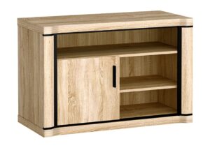 Miniaturka 2 - Szafka RTV Kalmeo Dąb sonoma, zamknięte fronty, widok pod kątem