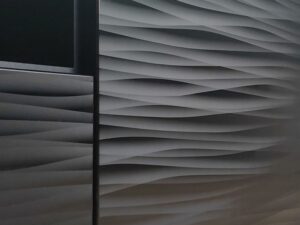 Miniaturka 6 - Szafka RTV Kismet Sahara 200 cm czarny mat z frontami 3D – zdjęcie 7