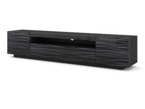 Miniaturka 7 - Szafka RTV Kismet Sahara 200 cm czarny mat z frontami 3D