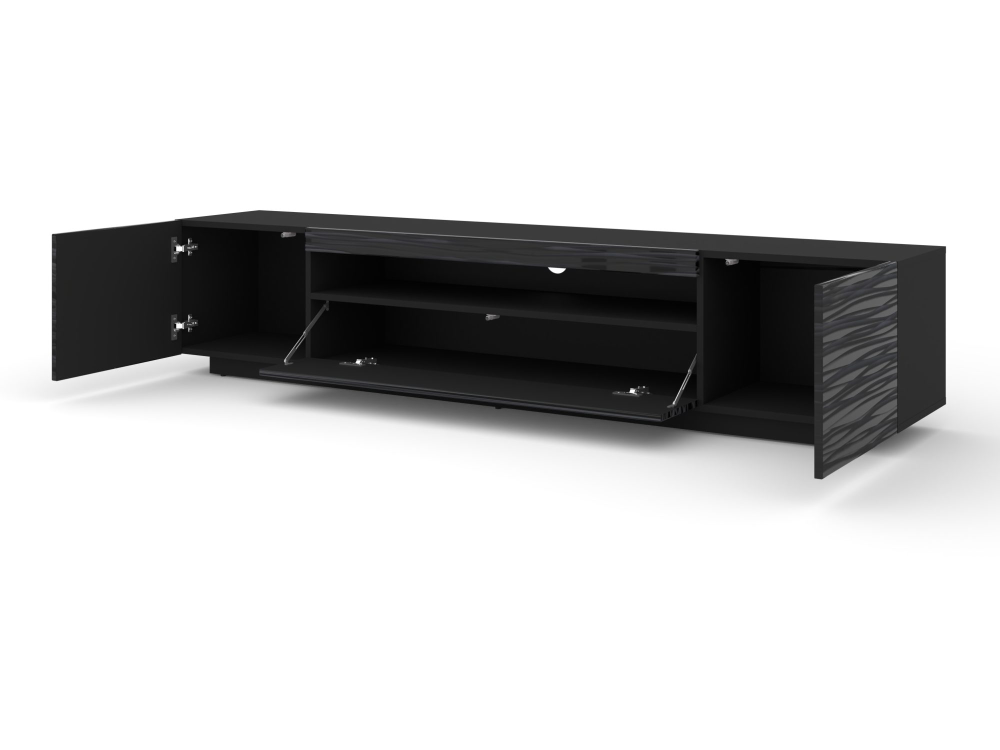 Szafka RTV Kismet Sahara 200 cm — otwarte schowki
