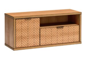 Miniaturka 4 - Szafka RTV Lavinia 118 cm dąb karmel – widok frontu na cokole