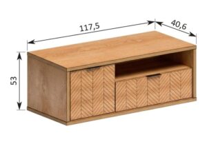 Miniaturka 2 - Szafka RTV Lavinia 118 cm – rysunek wymiarów na cokole