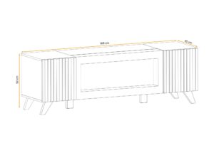 Miniaturka 3 - Szafka RTV z biokominkiem Lioren 160 cm Hickory Jackson czarna – zdjęcie 4