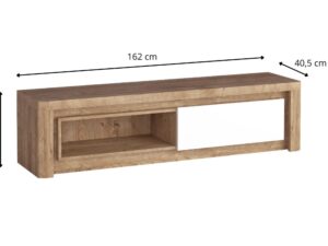 Miniaturka 2 - Szafka RTV Nalvio 162 cm z wymiarami blatu i otwartej wnęki