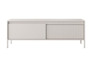 Miniaturka 6 - Szafka RTV Ombrino 153 cm beżowa – front i dwie klapy na białym tle