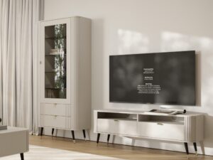 Miniaturka 2 - Szafka RTV z 2 szufladami Onvero 138 cm kaszmir – zdjęcie 3