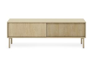 Miniaturka 5 - Szafka RTV Pavello 153 cm dąb Cremona – front z dwojgiem drzwi na białym tle