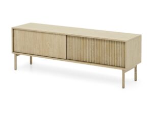 Miniaturka 2 - Szafka RTV Pavello 153 cm dąb Cremona – widok pod kątem na białym tle