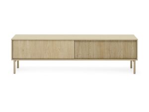 Miniaturka 5 - Szafka RTV Pavello 187 cm dąb Cremona – front z dwojgiem drzwi na białym tle