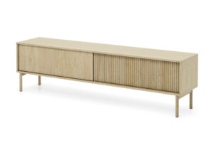 Miniaturka 2 - Szafka RTV Pavello 187 cm dąb Cremona – widok pod kątem na białym tle