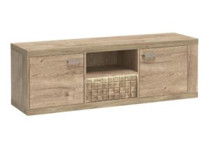 Miniaturka 1 - Szafka RTV Pestano 150,5 cm Ribbeck z podświetlonym dekoracyjnym panelem
