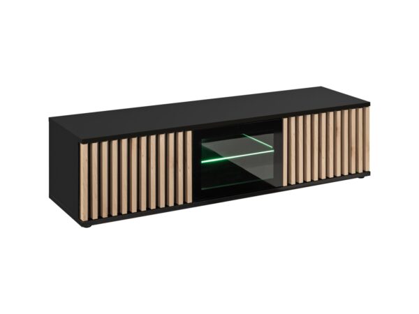 Szafka RTV z LED Raventino 160 cm Hickory Jackson czarny