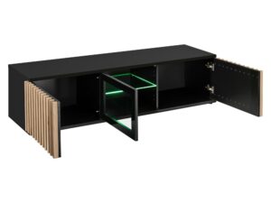 Miniaturka 1 - Szafka RTV z LED Raventino 160 cm Hickory Jackson czarny – zdjęcie 2