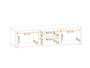 Miniaturka 2 - Szafka RTV z LED Raventino 160 cm Hickory Jackson czarny – zdjęcie 3