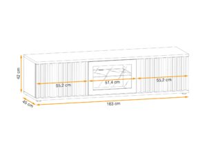 Miniaturka 3 - Szafka RTV z LED Raventino 160 cm Hickory Jackson czarny – zdjęcie 4