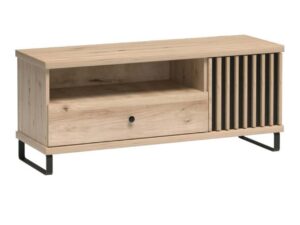 Miniaturka 1 - Szafka RTV Sorenta Dąb Artisan na czarnych metalowych nogach