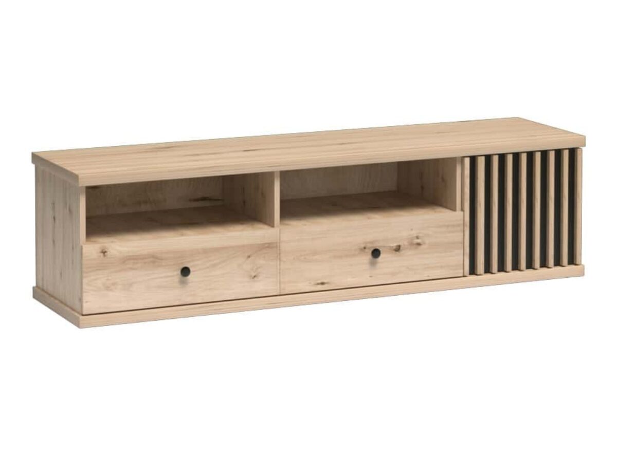 Szafka RTV Sorenta 160 cm dąb Artisan z lamelami