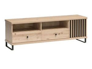 Miniaturka 2 - Szafka RTV Sorenta dąb Artisan na czarnych metalowych nogach, widok produktu