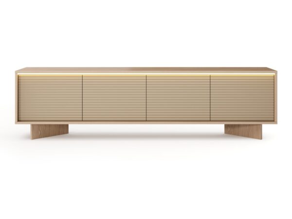 Szafka RTV Talvio 204 cm Bolivar i Cappuccino – front z LED