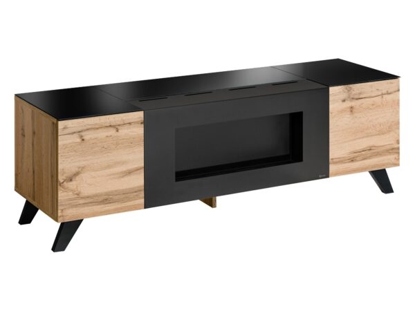 Szafka RTV z biokominkiem Thalero 150 cm dąb Wotan