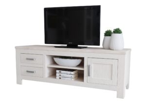Miniaturka 1 - Drewniana szafka RTV TIROL 150 cm z szufladami, ujęcie pod kątem