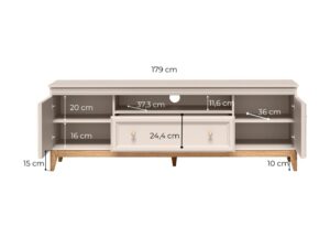 Miniaturka 4 - Szafka RTV Velvara 179 cm, wymiarowanie schowków