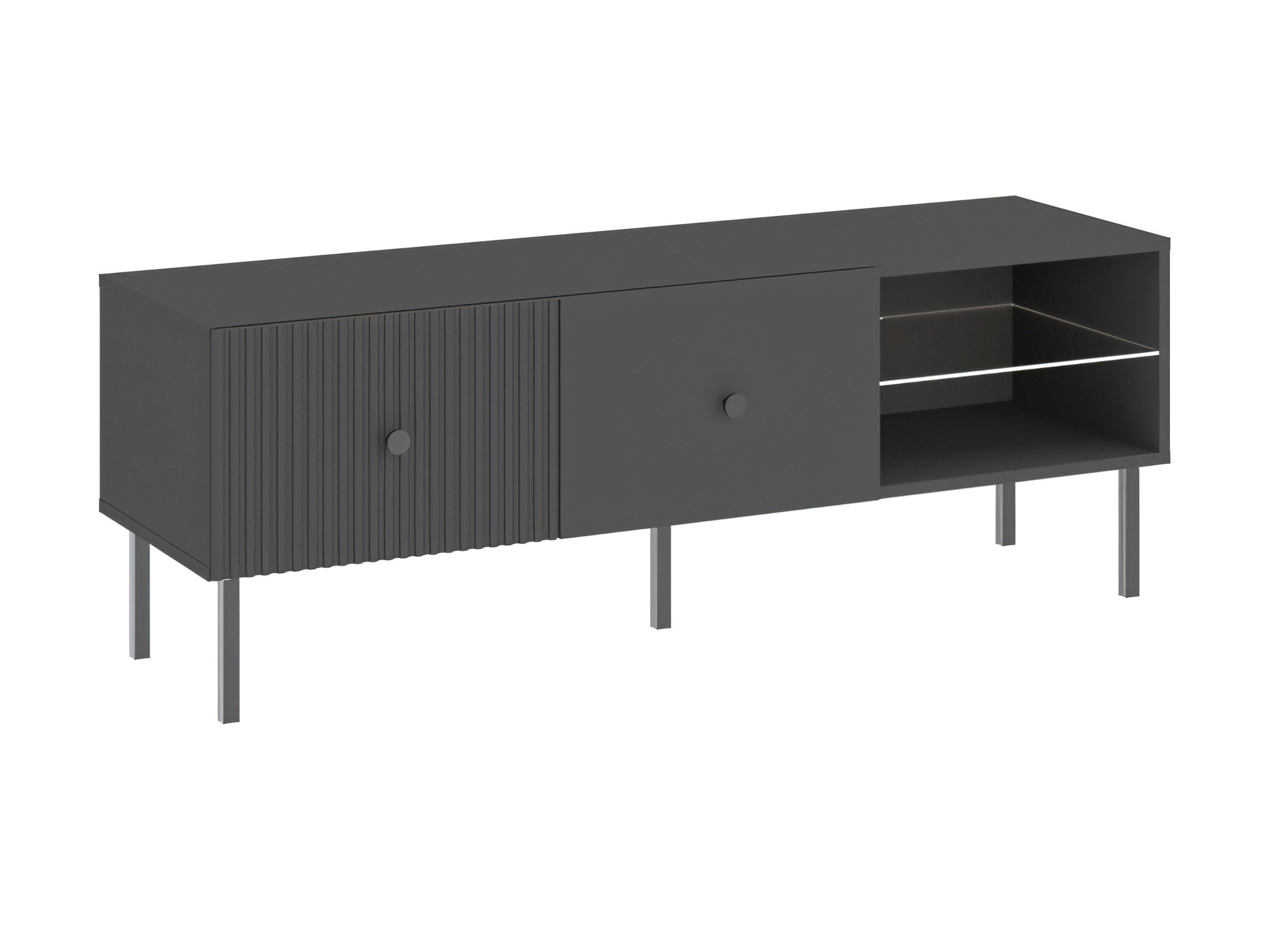 Antracytowa szafka RTV Vienaro 135 cm