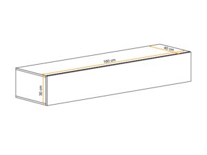 Miniaturka 2 - Wymiary szafki RTV Flavero 160 cm