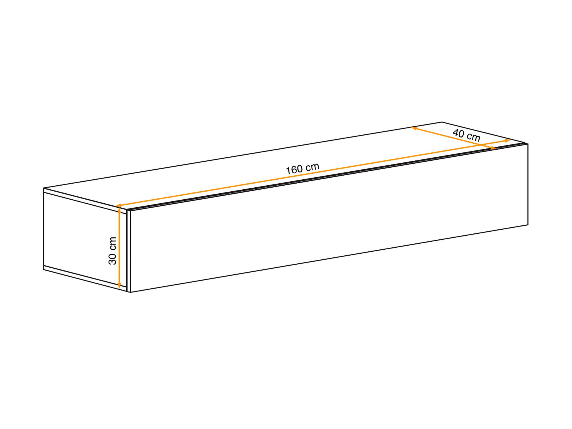 Wymiary szafki RTV Flavero 160 cm w kolorze kaszmirowym
