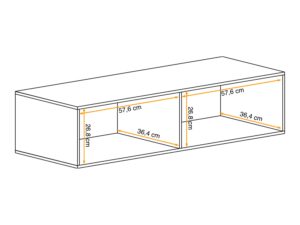 Miniaturka 5 - Szafka RTV Kelmoro 120 cm – dwie komory i ich wymiary