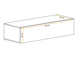Miniaturka 6 - Szafka RTV Kelmoro 120 cm – wymiary zewnętrzne 120 × 30 × 40 cm