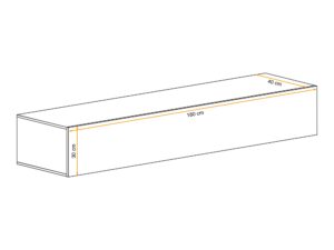 Miniaturka 6 - Szafka RTV Kelmoro 180 cm – rysunek wymiarów 180 × 30 × 40 cm