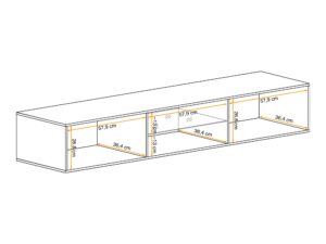 Miniaturka 1 - Szafka RTV Kelmoro 180 cm z LED – wymiary wnętrza