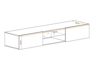 Miniaturka 2 - Szafka RTV Kelmoro 180 cm z LED – wymiary zewnętrzne