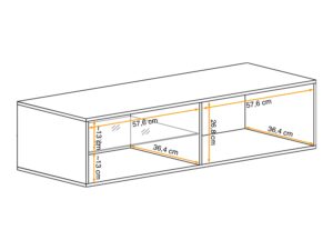 Miniaturka 1 - Szafka RTV wisząca z półką LED Kelmoro 120 cm – zdjęcie 2