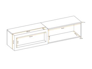 Miniaturka 2 - Biała szafka z dwoma modułami i wymiarami