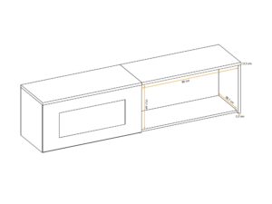 Miniaturka 2 - Długi otwarty mebel biały z wymiarami