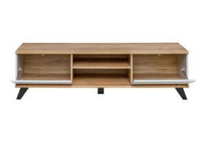 Miniaturka 1 - Szafka RTV z otwartymi wnękami Bolvano 160 cm Riviera Perla Gray – zdjęcie 2
