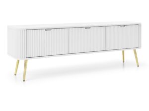 Miniaturka 5 - Szafka RTV Zefiro 168 cm biała na złotych nóżkach – ujęcie pod kątem