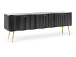 Miniaturka 11 - Szafka RTV Zefiro 168 cm czarna na złotych nóżkach – ujęcie pod kątem