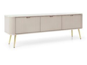 Miniaturka 19 - Szafka RTV Zefiro 168 cm kaszmir na złotych nóżkach – ujęcie pod kątem