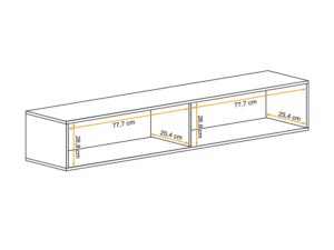 Miniaturka 1 - Układ 2 komór szafki wiszącej Flavero 160 cm