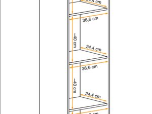 Miniaturka 1 - Układ półek szafki wiszącej Flavero 40 cm