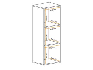 Miniaturka 4 - Szafka z półkami biała z wymiarami