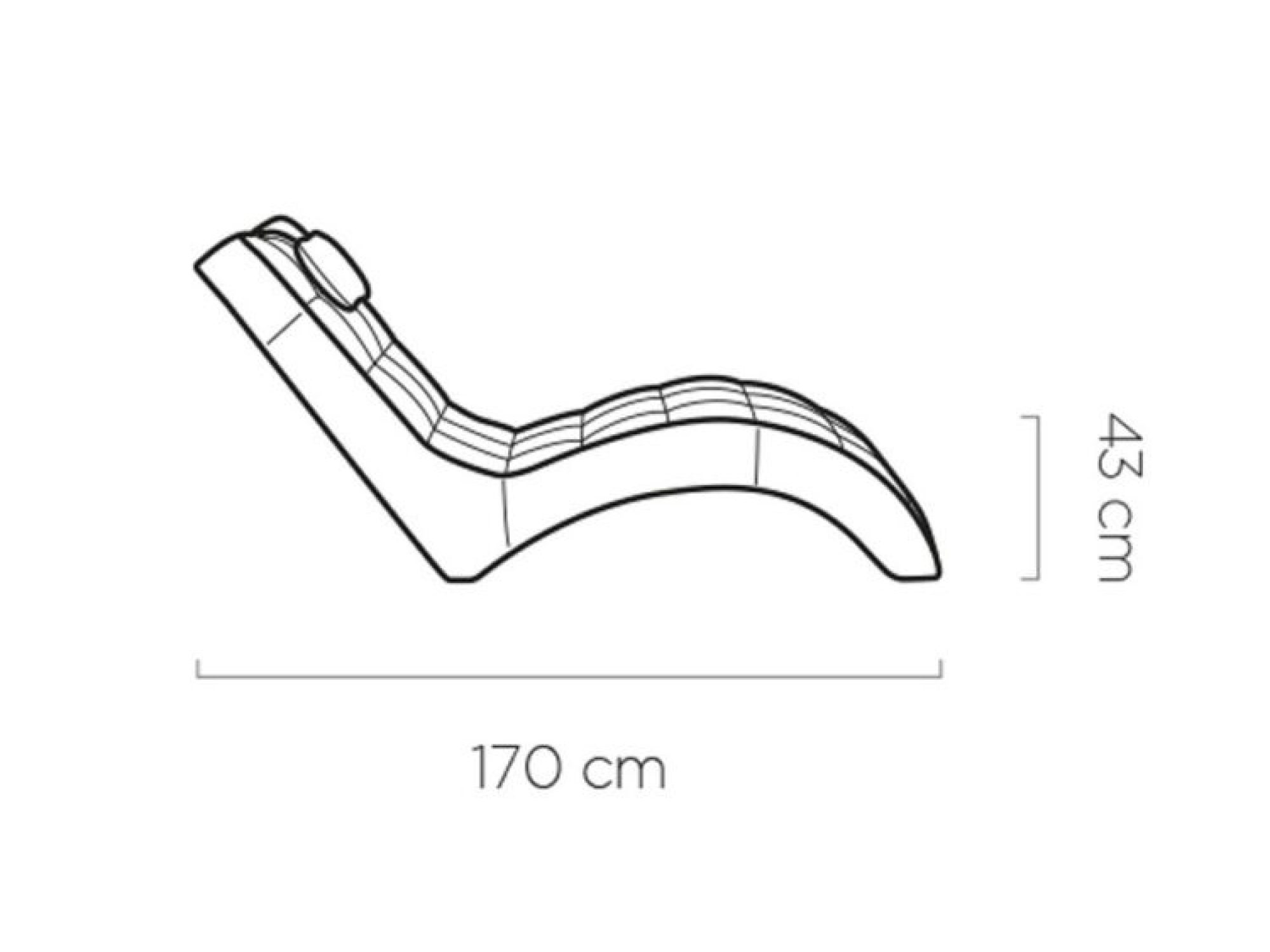 Szezlong Londario 170 cm – rysunek z wymiarami