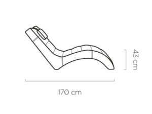 Miniaturka 6 - Wymiary – Szezlong wypoczynkowy Angelvero 170 cm