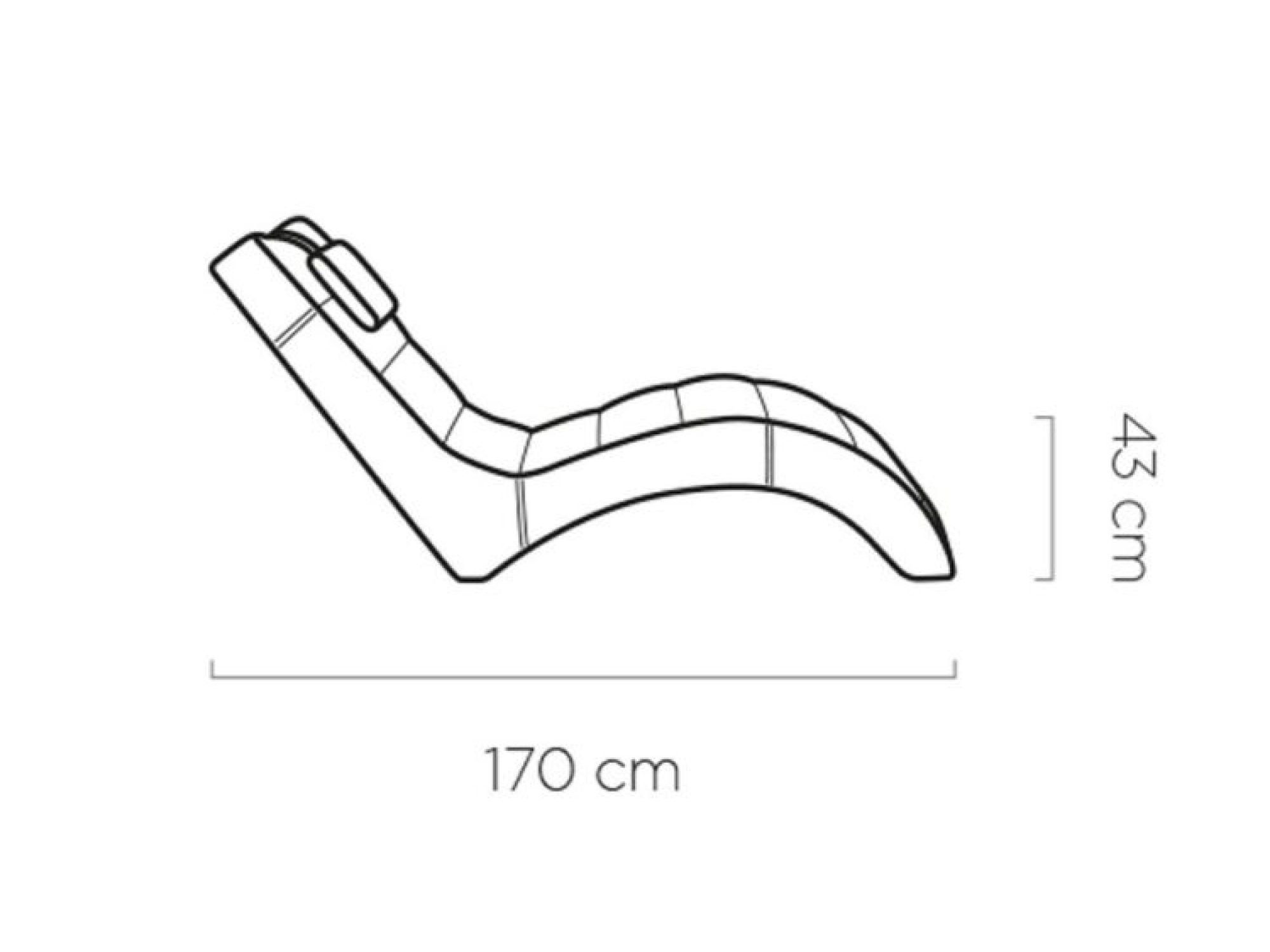 Wymiary – Szezlong wypoczynkowy Angelvero 170 cm