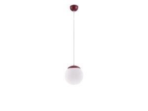 Miniaturka 50 - Szklana lampa wisząca UGO 20 cm burgund na białym tle