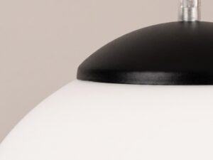Miniaturka 54 - Szklana lampa wisząca UGO 30 cm czarny – osłona oprawki z bliska