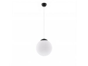 Miniaturka 52 - Szklana lampa wisząca UGO 30 cm czarny na białym tle